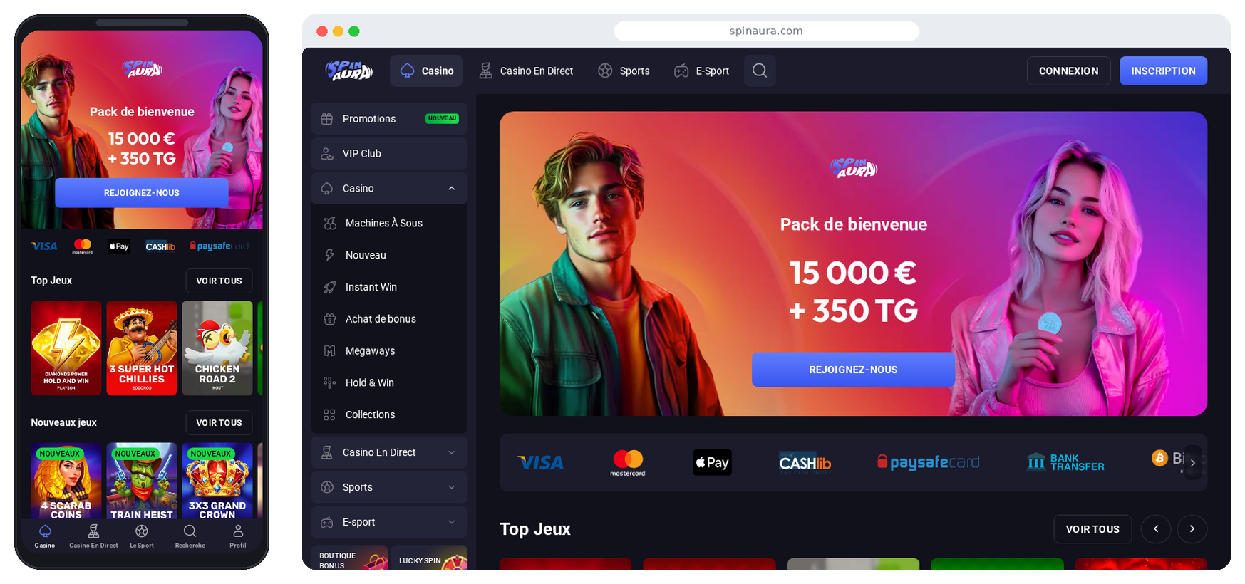 SpinAura — casino acceptant Paysafecard